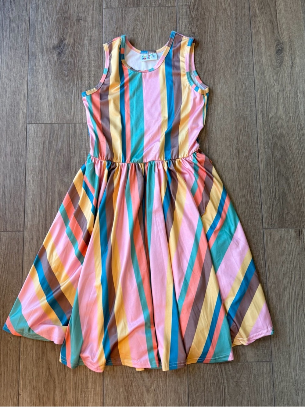 LIKE NEW Dot Dot Smile Multi-Color Striped Sleeveless Dress (Sz 8-10)